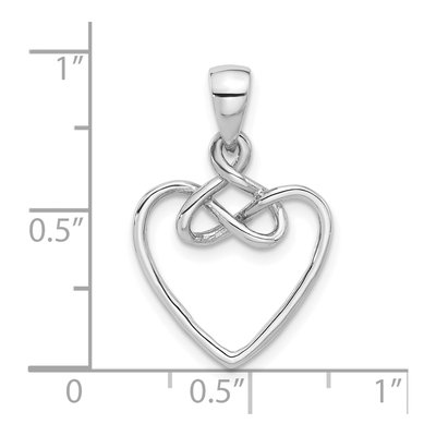 Sterling Silver Open Heart Pendant – view 5