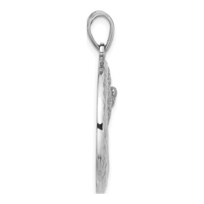 Sterling Silver Palm Tree Crescent Moon Pendant – view 3