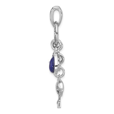 Sterling Silver Lapis Dolphin Starfish Pendant – view 2