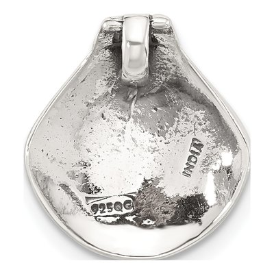 Sterling Silver Simulated Pearl Seashell Slide Pendant – view 3