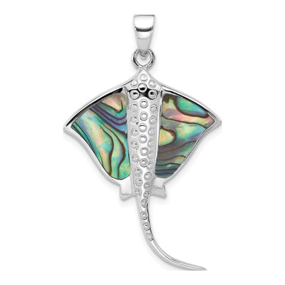 Sterling Silver Abalone Stingray Pendant