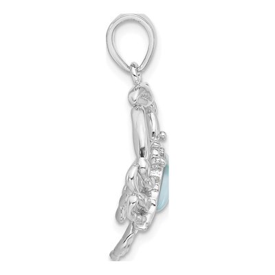 Sterling Silver Larimar Crab Pendant – view 2