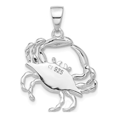 Sterling Silver Larimar Crab Pendant – view 3