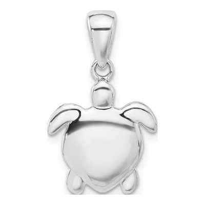 Sterling Silver Oxidized Sea Turtle Pendant – view 4