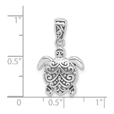 Sterling Silver Oxidized Sea Turtle Pendant – view 5