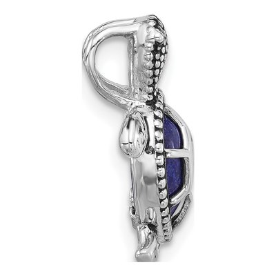 Sterling Silver Lapis Turtle Slide Pendant – view 3