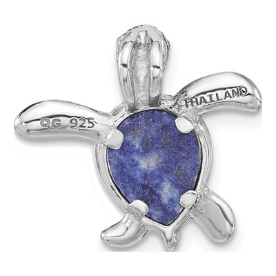 Sterling Silver Lapis Turtle Slide Pendant – view 4