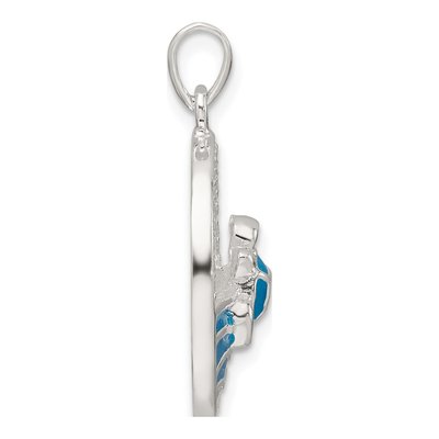 Sterling Silver CZ Enamel Sea Turtle Pendant – view 3