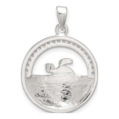 Sterling Silver CZ Enamel Sea Turtle Pendant – view 4