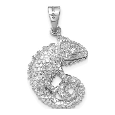 Sterling Silver 3D Chameleon Pendant – view 4