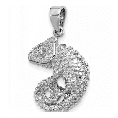 Sterling Silver 3D Chameleon Pendant – view 5