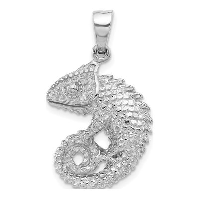 Sterling Silver 3D Chameleon Pendant