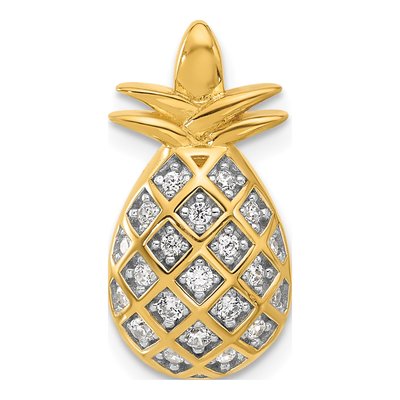 Gold-Plated Sterling Silver CZ Pineapple Pendant