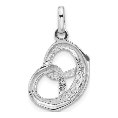 Sterling Silver CZ Pretzel Pendant – view 4