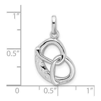 Sterling Silver CZ Pretzel Pendant – view 5