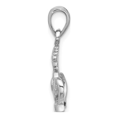 Sterling Silver Crown & Cross Pendant, Polished – view 3