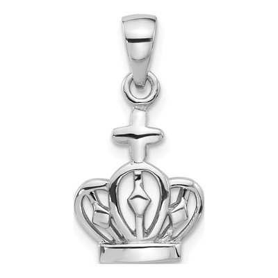 Sterling Silver Crown Cross Pendant