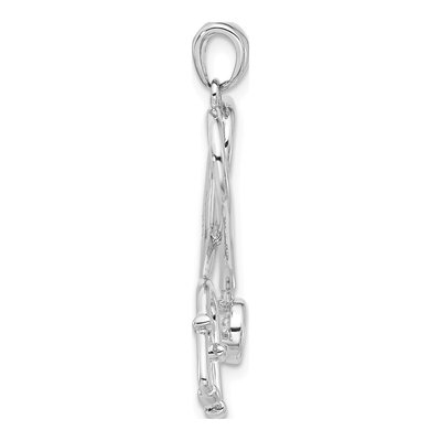 Sterling Silver CZ Stethoscope Heart Pendant – view 3