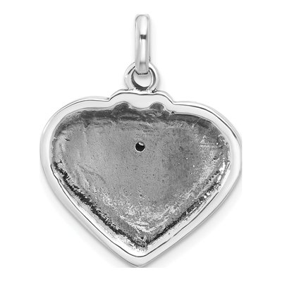 Sterling Silver CZ Caduceus Heart Wings Pendant – view 4