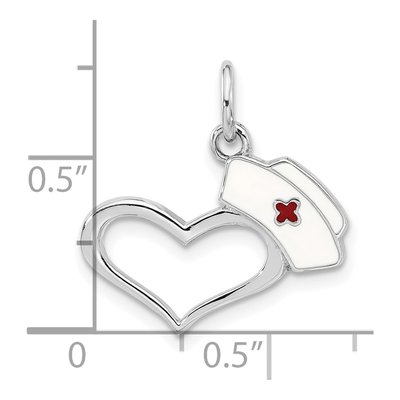 Sterling Silver Nurses Hat Pendant – view 5
