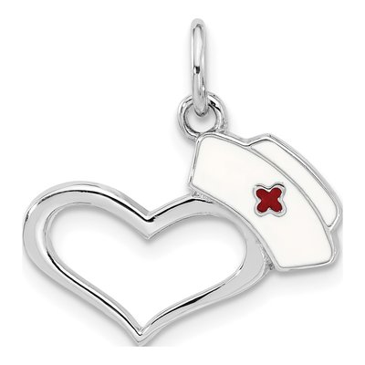 Sterling Silver Nurses Hat Pendant