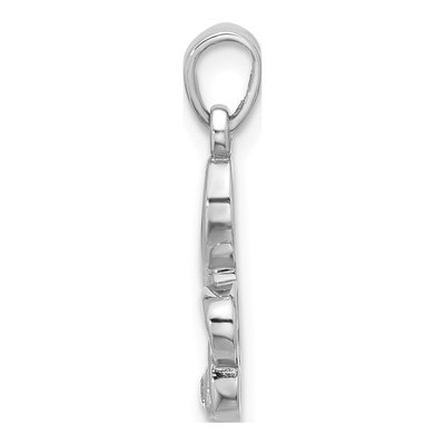 Sterling Silver CZ Treble Clef Pendant – view 3