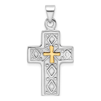 Sterling Silver Reversible Cross Pendant – view 4