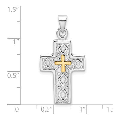 Sterling Silver Reversible Cross Pendant – view 5