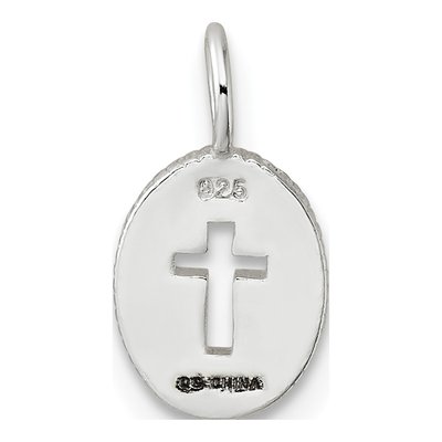Sterling Silver Small Oval Cross Pendant – view 4