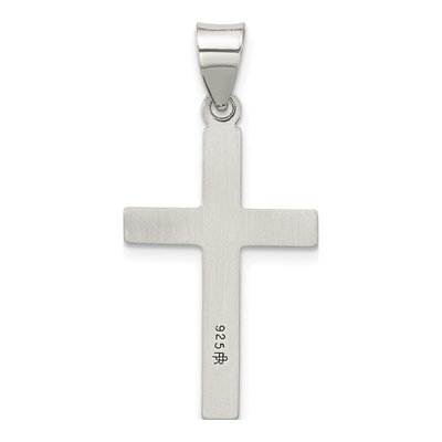 Sterling Silver Antiqued Textured Cross Pendant – view 4