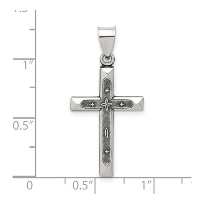 Sterling Silver Antiqued Textured Cross Pendant – view 5