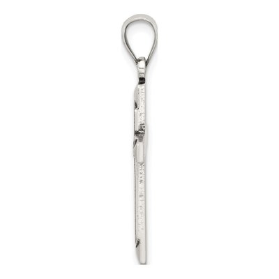 Sterling Silver Antiqued Textured Cross Pendant – view 3