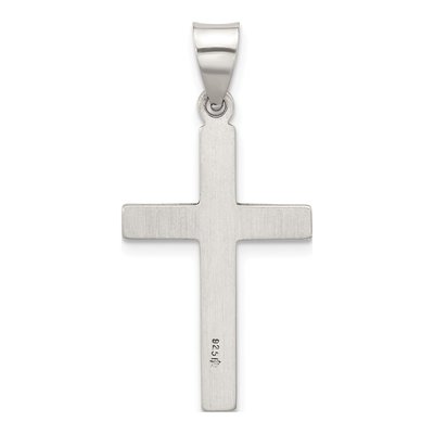 Sterling Silver Antiqued Textured Cross Pendant – view 4