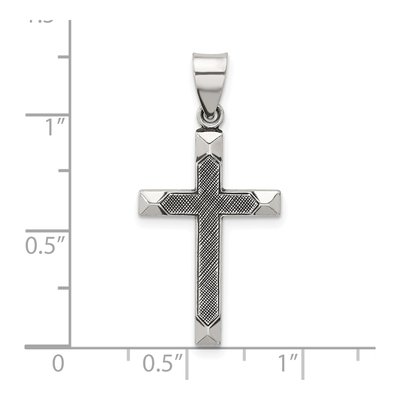 Sterling Silver Antiqued Textured Cross Pendant – view 5