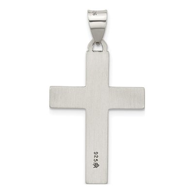 Sterling Silver Antiqued Textured Cross Pendant – view 3