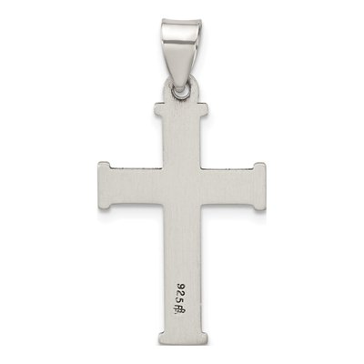 Sterling Silver Antiqued Textured Cross Pendant – view 4