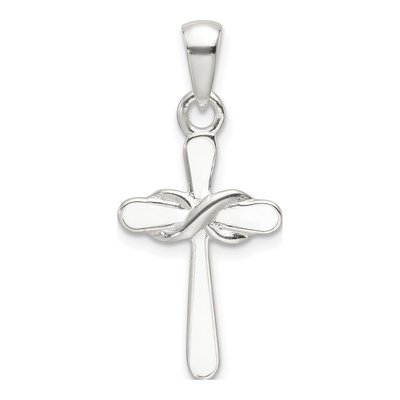 Sterling Silver Enamel Infinity Cross Pendant