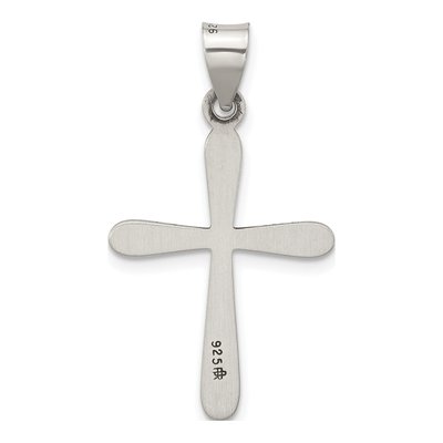 Sterling Silver Antiqued Textured Cross Pendant – view 3
