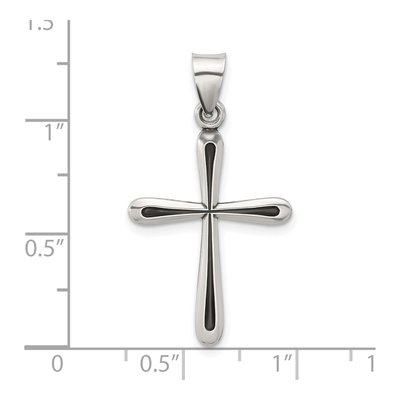 Sterling Silver Antiqued Textured Cross Pendant – view 4