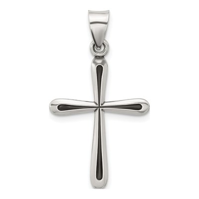 Sterling Silver Antiqued Textured Cross Pendant