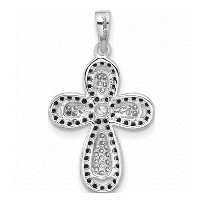 Sterling Silver CZ Cross Pendant – view 3