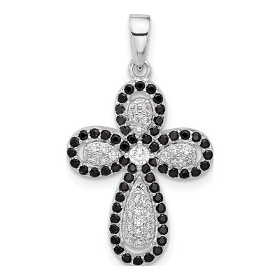 Sterling Silver CZ Cross Pendant