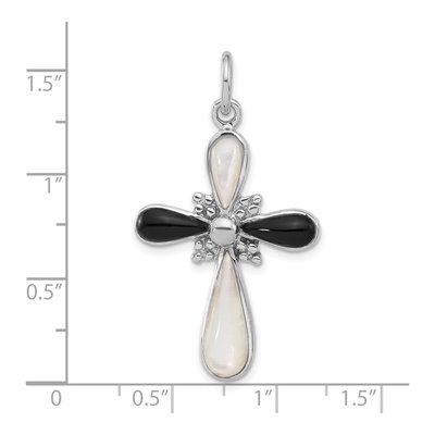 Sterling Silver Mother of Pearl Cross Pendant – view 4