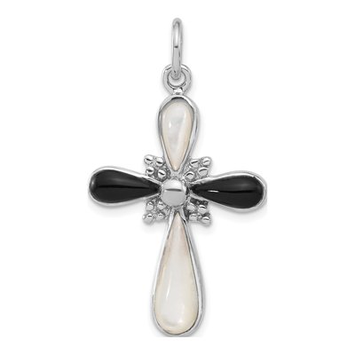 Sterling Silver Mother of Pearl Cross Pendant