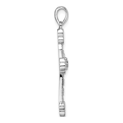 Sterling Silver CZ Cross Pendant – view 3