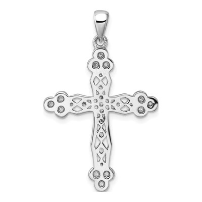 Sterling Silver CZ Cross Pendant – view 4