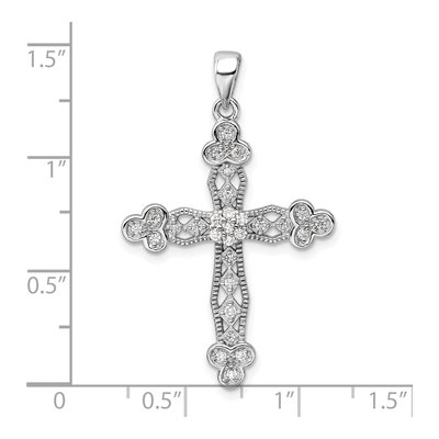 Sterling Silver CZ Cross Pendant – view 5
