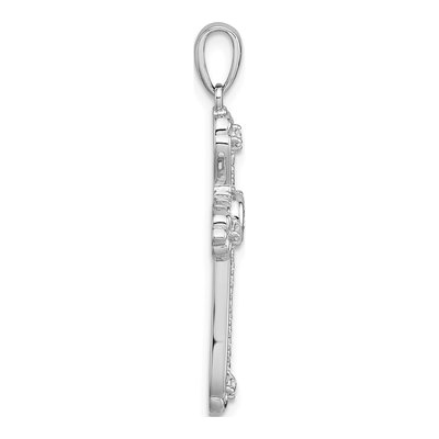 Sterling Silver CZ Cross Pendant – view 3