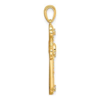 Gold-Plated Sterling Silver CZ Cross Pendant – view 3
