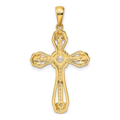 Gold-Plated Sterling Silver CZ Cross Pendant – view 4